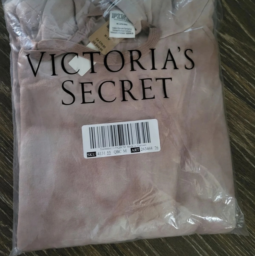 New Victoria's Secret PINK Sweatshirt Dress Tie Dye hoodie - Picture 7 of 8